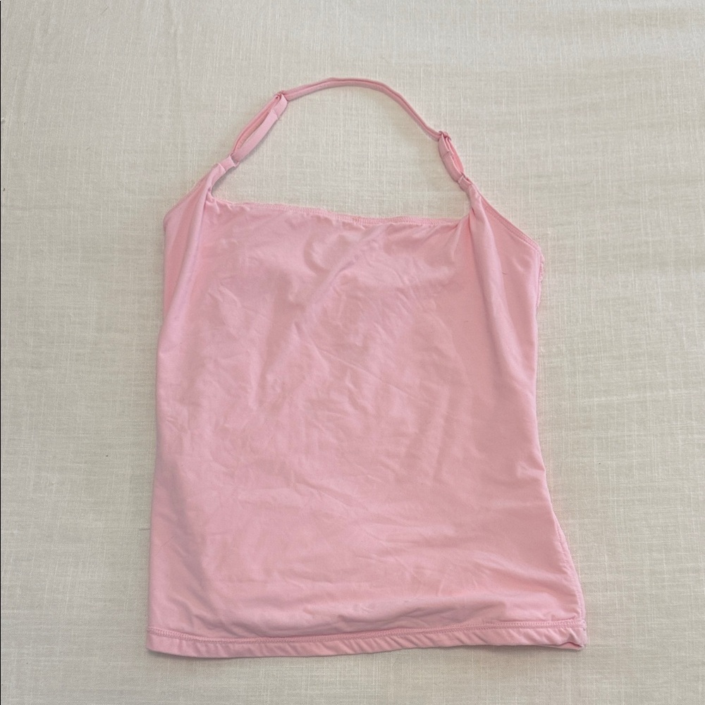 Pink halter going out top